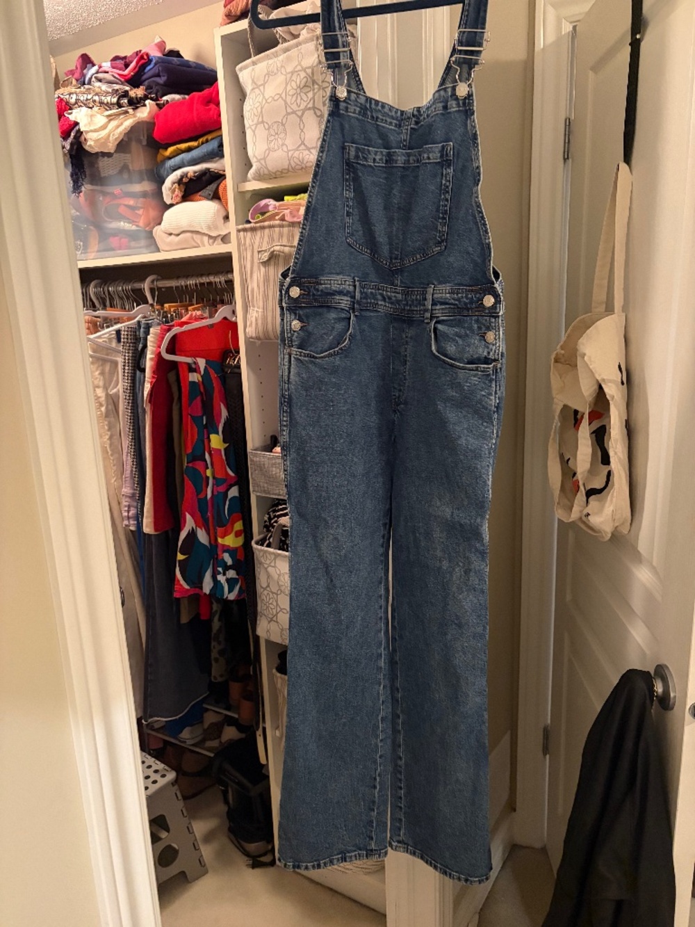 NWOT & Denim Wide Leg Overalls Size 7/8